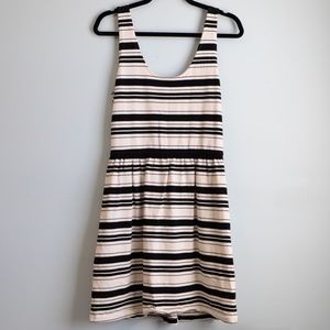 J. Crew cream and black stripe dress-M
